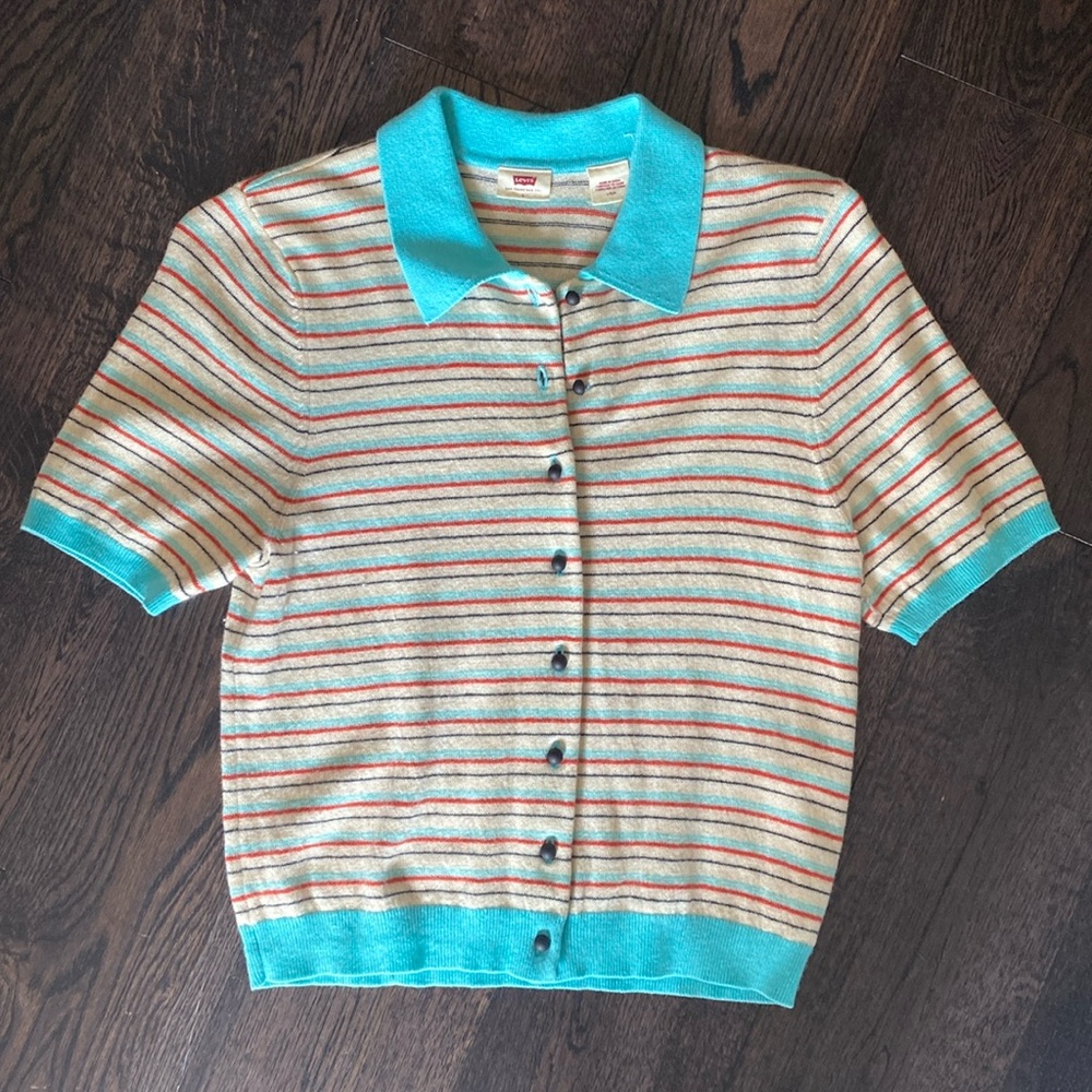 Levi’s Palmer Polo Sweater, wool blend, perfect condition size L.